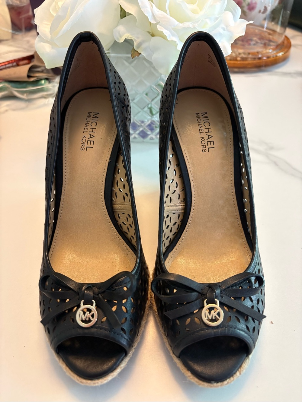 Michael Kors Women's Black Wedge Heels